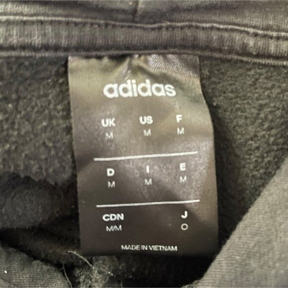 Adidas Black Hoodie with Classic Three Stipes Mens size Medium - Picture 4 of 10
